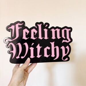 Michael's Feeling Witchy Black and Pink Block Sign NWT